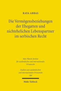 Book Cover for Die Vermogensbeziehungen Der Ehegatten Und Nichtehelichen Lebenspartner Im Serbischen Recht by Raya Abbas