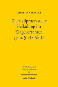 Book Cover for Die Zivilprozessuale Beiladung Im Klageverfahren Gem. 148 AktG by Christos Karakolis