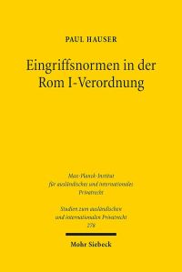 Book Cover for Eingriffsnormen in Der Rom I-Verordnung by Paul Hauser