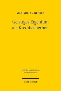 Book Cover for Geistiges Eigentum Als Kreditsicherheit by Simon J Joseph