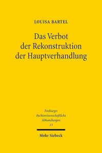 Book Cover for Das Verbot Der Rekonstruktion Der Hauptverhandlung by J Andrew Doole
