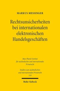 Book Cover for Rechtsunsicherheiten Bei Internationalen Elektronischen Handelsgeschaften by Jürgen Basedow, Knut Benjamin Pissler