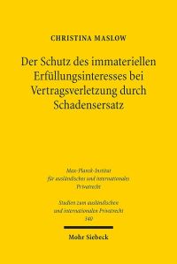 Book Cover for Der Schutz Des Immateriellen Erfullungsinteresses Bei Vertragsverletzung Durch Schadensersatz by Christina Maslow