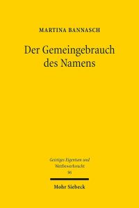 Book Cover for Der Gemeingebrauch Des Namens by Bertram Lomfeld