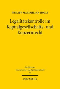 Book Cover for Legalitatskontrolle Im Kapitalgesellschafts- Und Konzernrecht by Dominik A Thompson