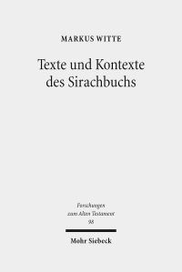 Book Cover for Texte Und Kontexte Des Sirachbuchs by Arthur Schnitzler, Evelyne PoltHeinzl