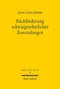 Book Cover for Ruckforderung Schwiegerelterlicher Zuwendungen by Anna Leszczenski