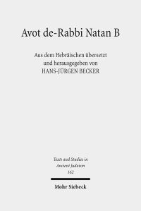 Book Cover for Avot De-Rabbi Natan B by HansJurgen Becker
