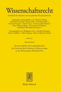 Book Cover for Der Personliche Anwendungsbereich Des Gesetzes Uber Befristete Arbeitsvertrage in Der Wissenschaft (WissZeitVG) by Yuanshi Bu