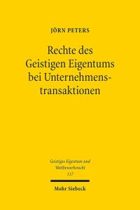 Book Cover for Rechte Des Geistigen Eigentums Bei Unternehmenstransaktionen by Jorn Peters