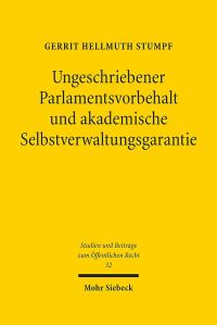 Book Cover for Ungeschriebener Parlamentsvorbehalt Und Akademische Selbstverwaltungsgarantie by Diana Vikander Edelman, Anne FitzpatrickMcKinley, Philippe Guillaume