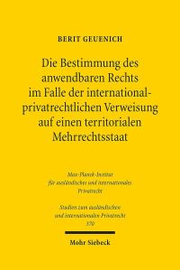 Book Cover for Die Bestimmung Des Anwendbaren Rechts Im Falle Der Internationalprivatrechtlichen Verweisung Auf Einen Territorialen Mehrrechtsstaat by Brian E Gates