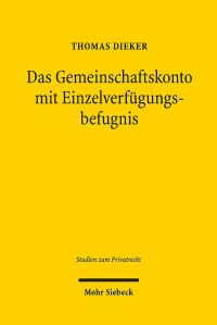 Book Cover for Das Gemeinschaftskonto Mit Einzelverfugungsbefugnis by Brian E Gates