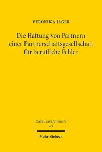 Book Cover for Die Haftung Von Partnern Einer Partnerschaftsgesellschaft Fur Berufliche Fehler by Veronika Jager