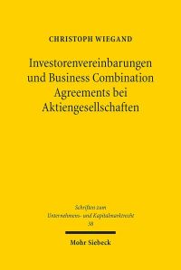 Book Cover for Investorenvereinbarungen Und Business Combination Agreements Bei Aktiengesellschaften by Brian E Gates