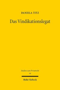 Book Cover for Das Vindikationslegat by Brian E Gates