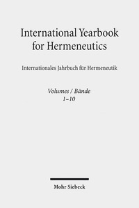 Book Cover for International Yearbook for Hermeneutics VOLS 1-10 SET / Internationales Jahrbuch Fur Hermeneutik VOLS 1-10 SET by Gunter Figal