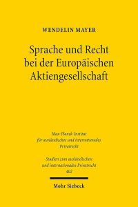 Book Cover for Sprache Und Recht Bei Der Europaischen Aktiengesellschaft by Wendelin Mayer