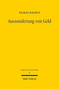 Book Cover for Aussonderung Von Geld by Tilman Rauhut