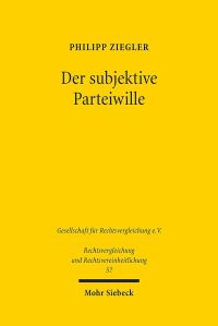 Book Cover for Der Subjektive Parteiwille by Philipp Ziegler