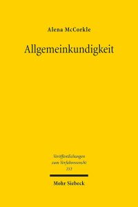 Book Cover for Allgemeinkundigkeit by Alena McCorkle