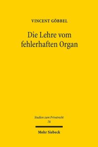 Book Cover for Die Lehre Vom Fehlerhaften Organ by Vincent Gobbel