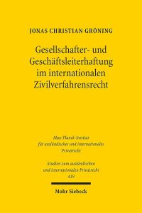 Book Cover for Gesellschafter- Und Geschaftsleiterhaftung Im Internationalen Zivilverfahrensrecht by Jonas Christian Groning