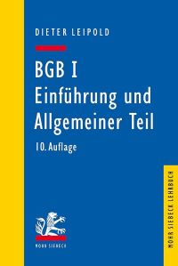 Book Cover for BGB I: Einfuhrung Und Allgemeiner Teil by Dieter Leipold