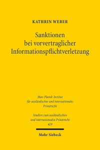 Book Cover for Sanktionen Bei Vorvertraglicher Informationspflichtverletzung by Kathrin Weber