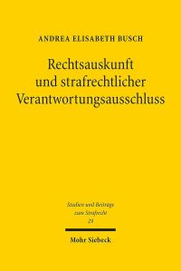 Book Cover for Rechtsauskunft Und Strafrechtlicher Verantwortungsausschluss by Andrea Elisabeth Busch