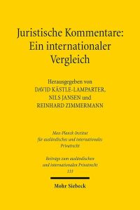 Book Cover for Juristische Kommentare: by Reinhard Zimmermann, David KastleLamparter, Nils Jansen