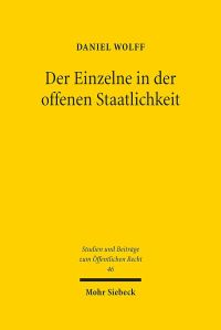 Book Cover for Der Einzelne in Der Offenen Staatlichkeit by Daniel Wolff