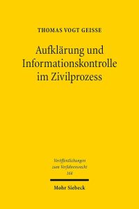 Book Cover for Aufklarung Und Informationskontrolle Im Zivilprozess by Thomas Vogt Geisse