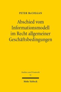 Book Cover for Abschied Vom Informationsmodell Im Recht Allgemeiner Geschaftsbedingungen by Peter McColgan