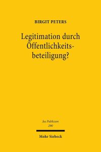 Book Cover for Legitimation Durch Offentlichkeitsbeteiligung? by Birgit Peters