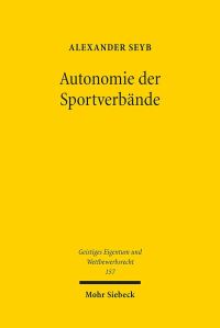 Book Cover for Autonomie Der Sportverbande by Alexander Seyb