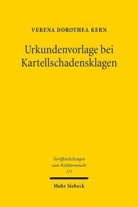 Book Cover for Urkundenvorlage Bei Kartellschadensklagen by Verena Dorothea Kern