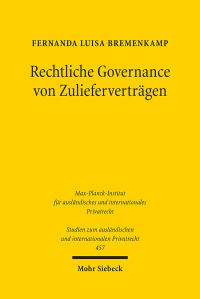 Book Cover for Rechtliche Governance Von Zuliefervertragen by Fernanda Luisa Bremenkamp