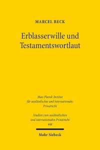 Book Cover for Erblasserwille Und Testamentswortlaut by Marcel Beck