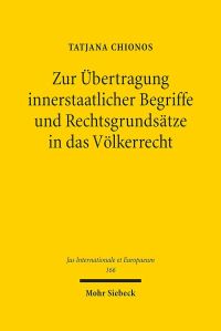 Book Cover for Zur Ubertragung Innerstaatlicher Begriffe Und Rechtsgrundsatze in Das Volkerrecht by Tatjana Chionos