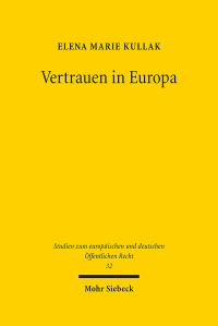 Book Cover for Vertrauen in Europa by Elena Marie Kullak