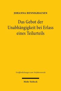 Book Cover for Das Gebot Der Unabhangigkeit Bei Erlass Eines Teilurteils by Johanna Hennighausen