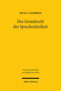 Book Cover for Das Grundrecht Der Sprachenfreiheit by Nico S Schmidt