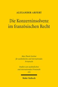 Book Cover for Die Konzerninsolvenz Im Franzosischen Recht by Alexander Arfert