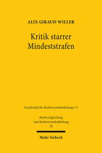Book Cover for Kritik Starrer Mindeststrafen by Alix GiraudWiller