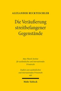 Book Cover for Die Verausserung Streitbefangener Gegenstande by Alexander Ruckteschler
