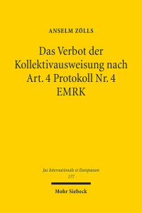 Book Cover for Das Verbot Der Kollektivausweisung Nach Art. 4 Protokoll Nr. 4 EMRK by Anselm Zolls