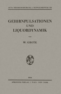 Book Cover for Gehirnpulsationen Und Liquordynamik by Wilhelm Grote