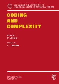 Book Cover for Coding and Complexity by G Longo, JL Massey