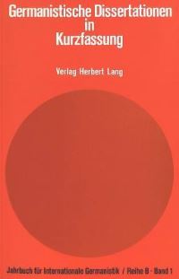 Book Cover for Germanistische Dissertationen in Kurzfassung by HansGert Roloff